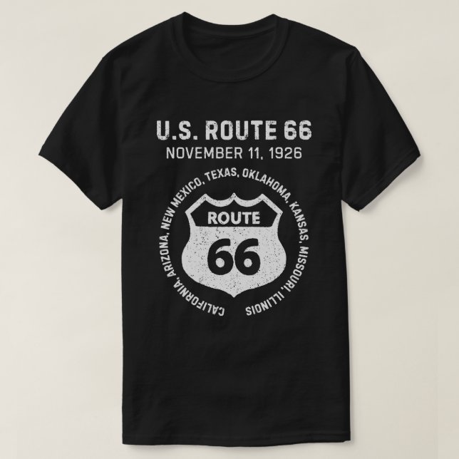 Camiseta Ruta 66 de EE. UU. (Diseño del anverso)
