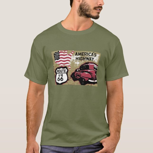 Camiseta Ruta 66 del vintage (Anverso)