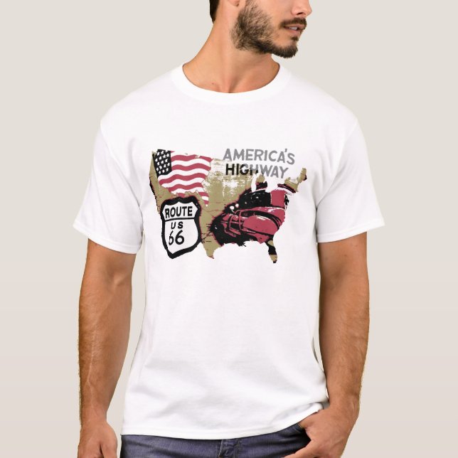 Camiseta Ruta 66 del vintage (Anverso)