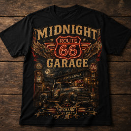 Camiseta RUTA 66 GARAJE DE MEDIA NOCHE – Mecha Americana Vi