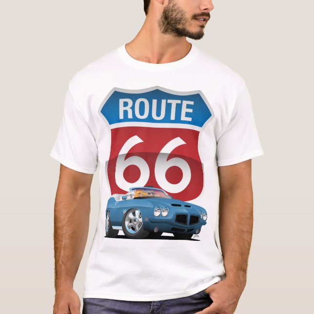 Camiseta Ruta 66 - Nostalgia de coches clásicos (Anverso)