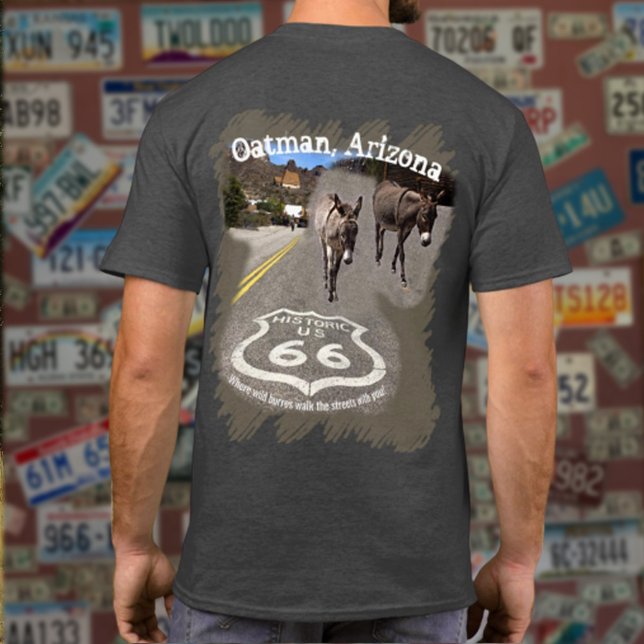 Camiseta Ruta 66 Oatman AZ Burros En Street Back Design (Subido por el creador)