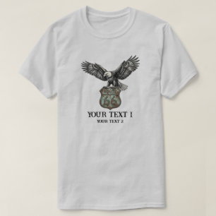 Camiseta Ruta 66 personalizada Águila Americana Texto perso
