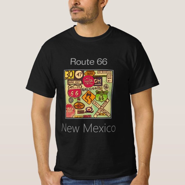 Camiseta Ruta 66 Rótulos, Nuevo México (Anverso)
