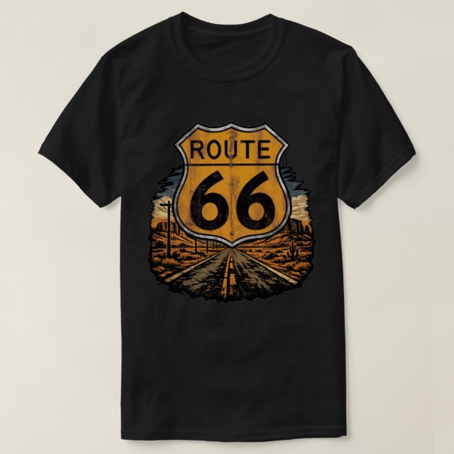 Camiseta Ruta 66 Sunset Road (Diseño del anverso)