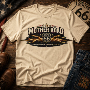 Camiseta Ruta 66 Vintage Carretera Madre Línea de Vida Amer