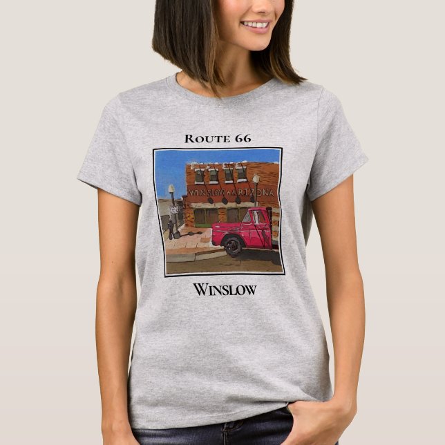 Camiseta Ruta 66, Winslow Arizona (Anverso)