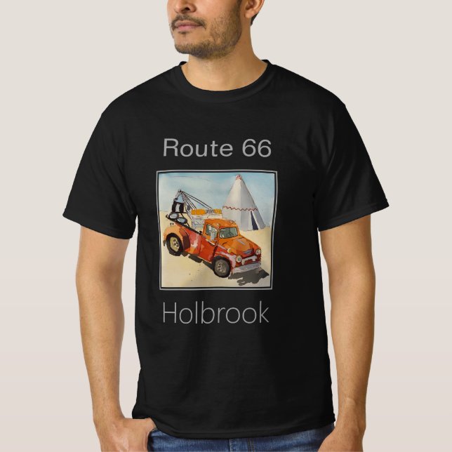 Camiseta Ruta 66, Wrecker & Teepee, Holbrook AZ (Anverso)