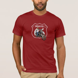 Camiseta Ruta clásica 66 de la motocicleta del virago de