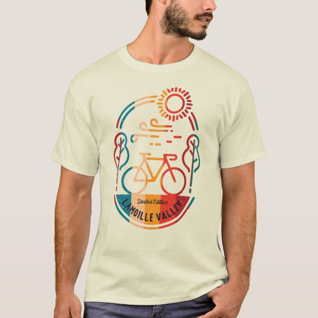 Camiseta Ruta de ciclismo del valle del Lamoille retro (Anverso)