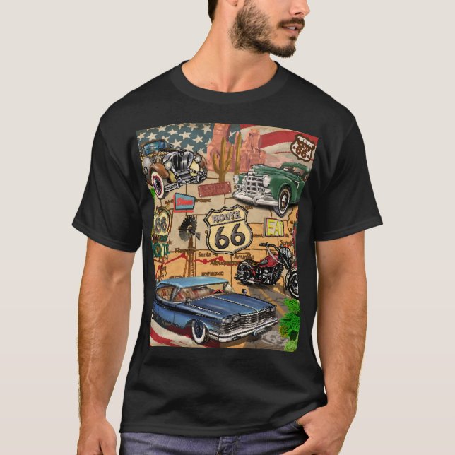 Camiseta Ruta de la Viñeta 66, poster nostálgico. (Anverso)