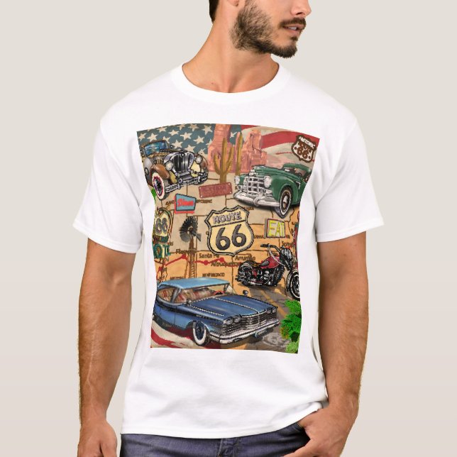 Camiseta Ruta de la Viñeta 66, poster nostálgico. (Anverso)