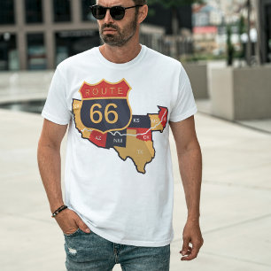 Camiseta Ruta de la Vintage 66, Carretera de Historia de lo