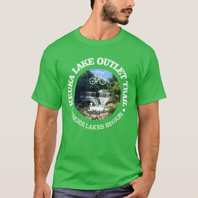 Camiseta Ruta de salida del lago Keuka (ciclismo c) (Anverso)