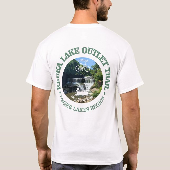 Camiseta Ruta de salida del lago Keuka (ciclismo c) (Reverso)