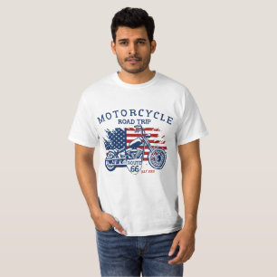 Camiseta Ruta de viaje en motocicleta personalizar 66 Bande