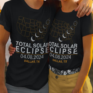 Camiseta Ruta del Eclipse Solar de la Ciudad Totalidad Pers