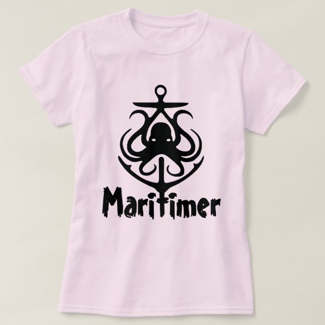 Camiseta Ruta del Faro Náutico de Maritimer Anchor Octopus (Diseño del anverso)