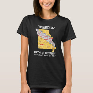 Camiseta Ruta Del Mapa Del Eclipse Solar T Missouri