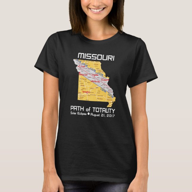 Camiseta Ruta Del Mapa Del Eclipse Solar T Missouri (Anverso)