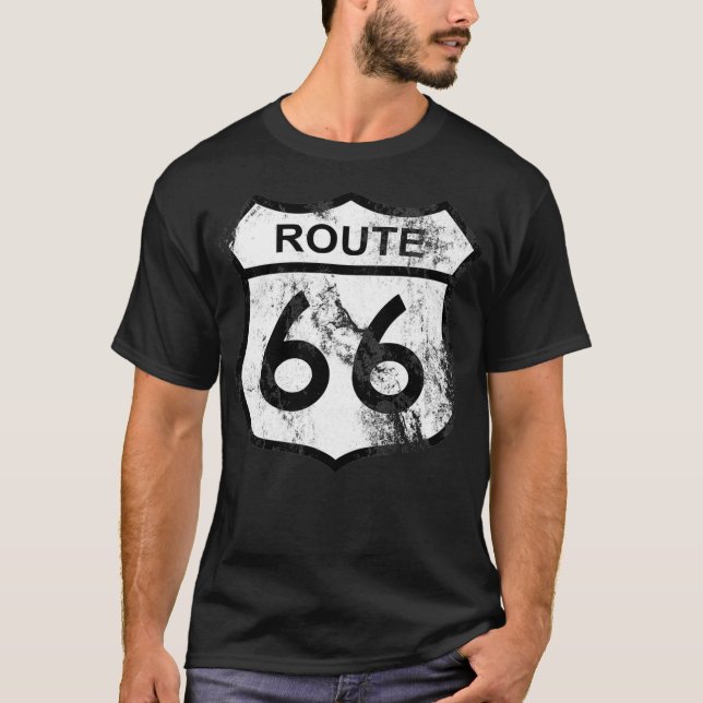 Camiseta Ruta Histórica 66 Carretera Rótulo Vieja Distr (Anverso)