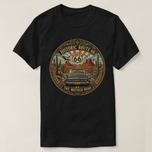 Camiseta Ruta Histórica 66 Coche Clásico Vintage Desierto