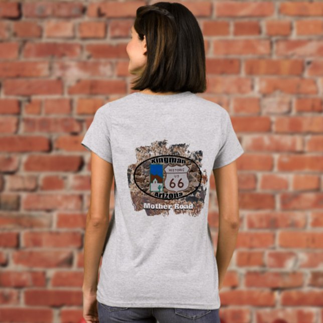 Camiseta Ruta histórica 66 ~ Kingman, Arizona (A nostalgic reminder of Arizona's segment of Route 66 on a rusty patina for the car buff. )