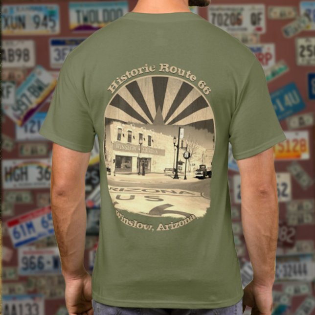 Camiseta Ruta Histórica 66 Winslow Arizona Back Design (Subido por el creador)