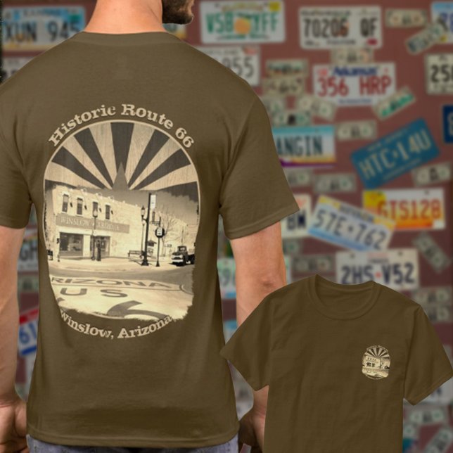 Camiseta Ruta Histórica 66 Winslow Arizona Parte trasera Se (Subido por el creador)