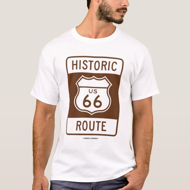 Camiseta Ruta histórica de los E.E.U.U. 66 (Rótulo del (Anverso)