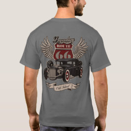 Camiseta Ruta legendaria 66 Hot Rod Pair de la vieja escuel