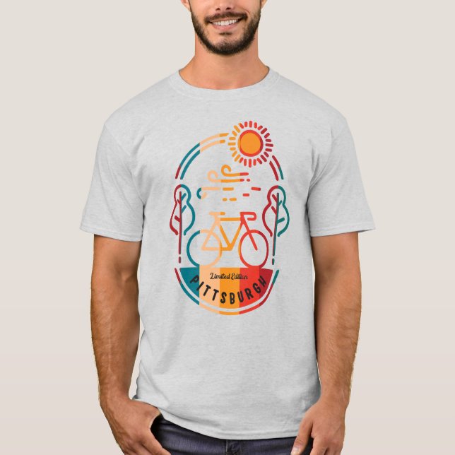 Camiseta Ruta Retro Pittsburgh Bike (Anverso)