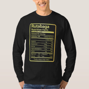 Camiseta Rutabaga Nutrition Facts Navidades de Acción de Gr