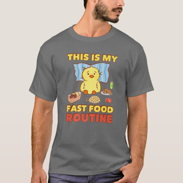 Camiseta Rutina de comida rápida - Cute Kawaii Anime - Moda (Anverso)