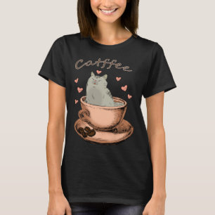 Camiseta Rutina matutina del propietario de gatos y café