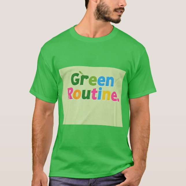 Camiseta Rutina verde (Anverso)