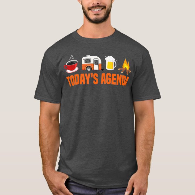 Camiseta RV Camping Camper Hoy Agenda Coffer Beer (Anverso)