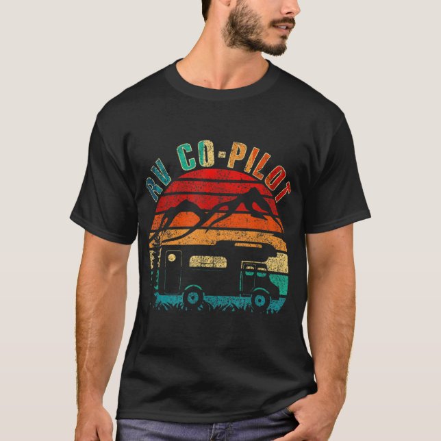Camiseta RV Co-Piloto Camping Funny Viajes de Motohogar Vin (Anverso)