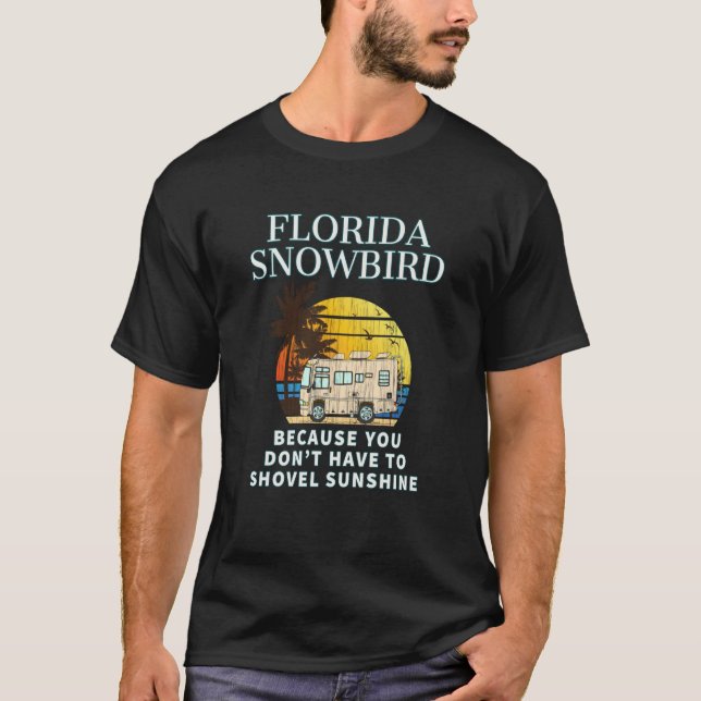 Camiseta RV de pájaro de nieve de Florida NO SHOVEL NIEVE (Anverso)