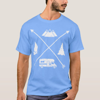 Camiseta RV hippie camping familia azul