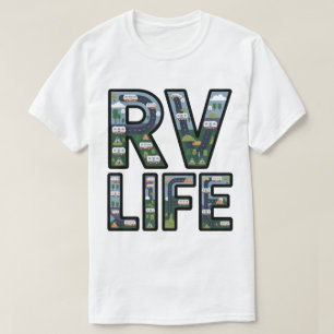 Camiseta RV Life Adventure Camper Road Tripography Typograp