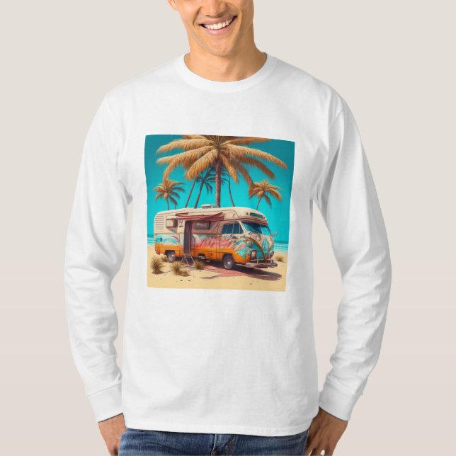 Camiseta RV Retro y Palmeras (Anverso)