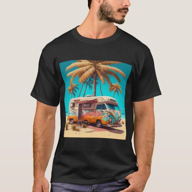 Camiseta RV Retro y Palmeras (Anverso)
