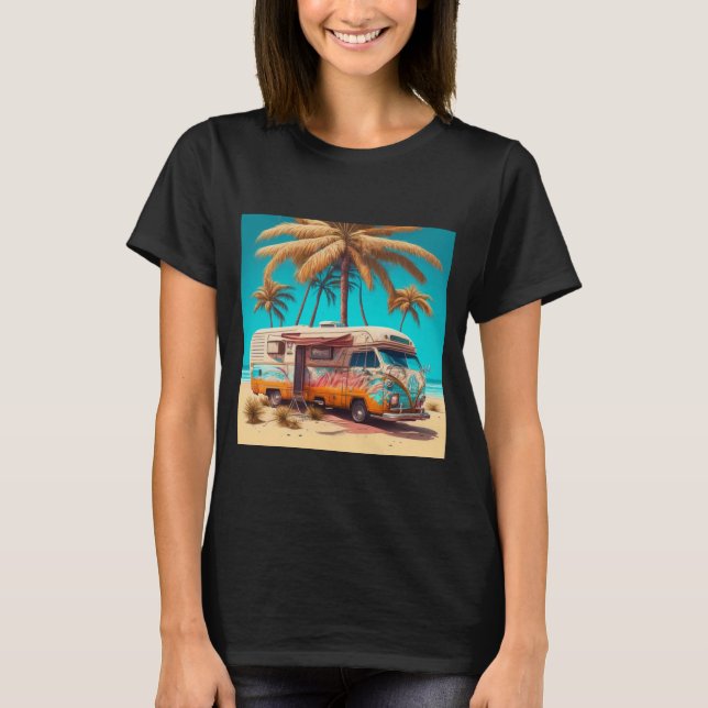 Camiseta RV Retro y Palmeras (Anverso)