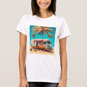 Camiseta RV y palmeras retro