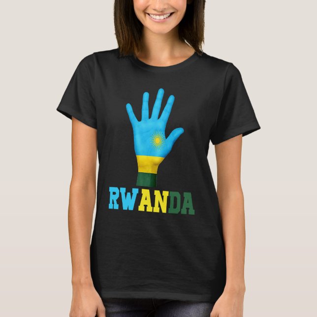 Camiseta RWANDA Hand Up Flag  I Love RWANDA Travel (Anverso)