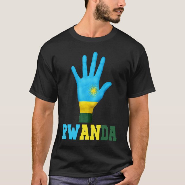 Camiseta RWANDA Hand Up Flag  I Love RWANDA Travel (Anverso)