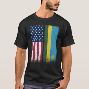 Camiseta Rwanda Rwandan American Flags Proud USA Rwanda