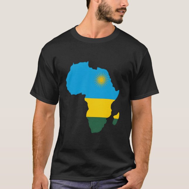 Camiseta Rwandan Pride Rwanda Flag Africa Map (Anverso)