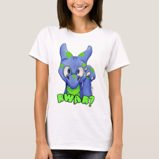 Camiseta ¿RWAR? (Azul) dragón lindo del bebé que ruge